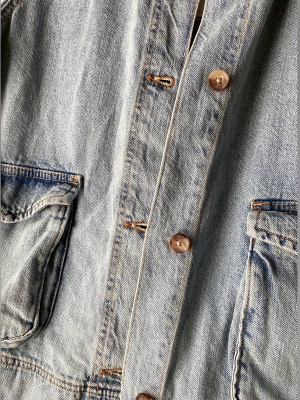 NWT On 34th Light Wash Denim Jacket XXL Oversized Utility Jacket - Picture 5 of 8